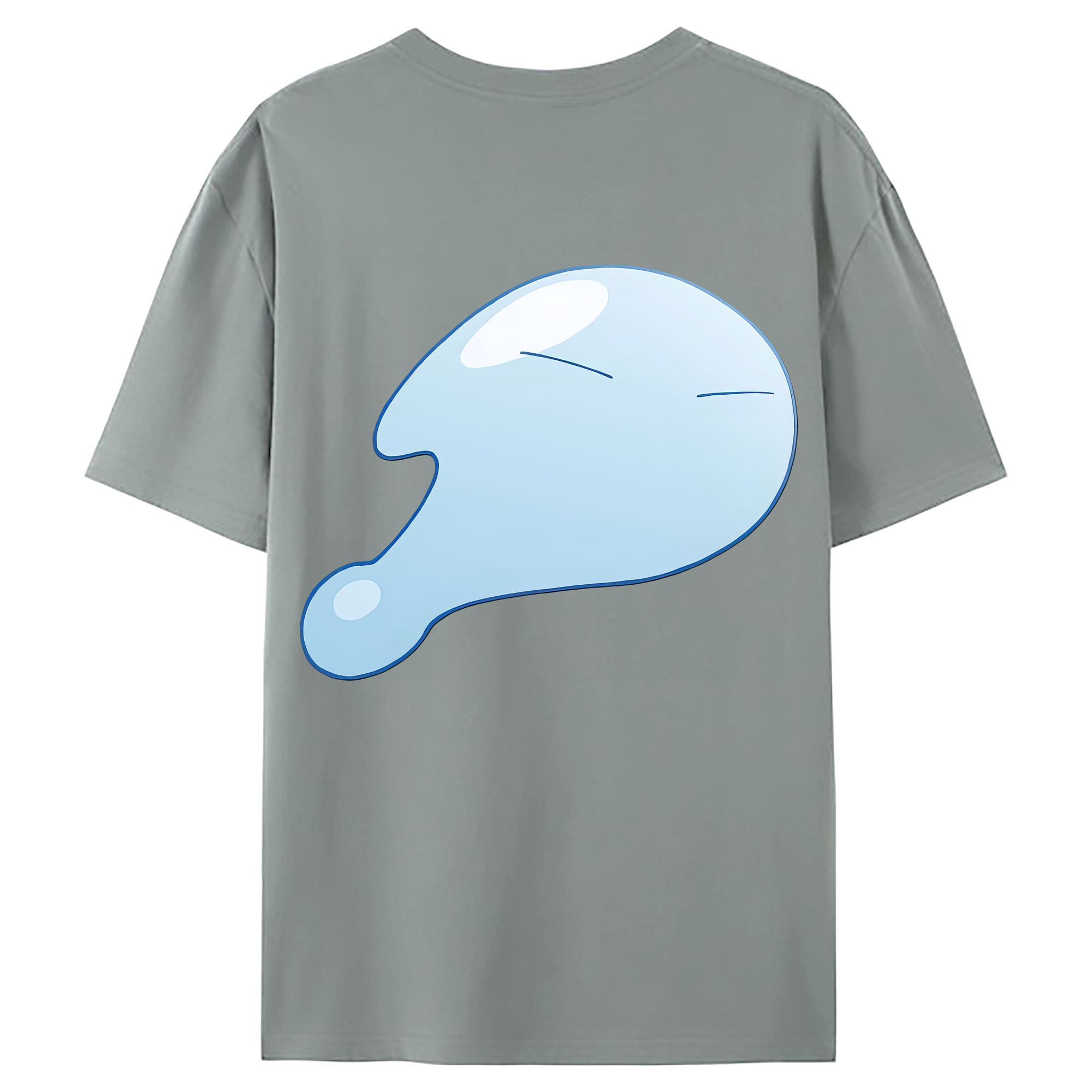 （画像用） 転スラ Regarding Reincarnated to Slime 綿100％ メンズ半袖Tシャツ（バックプリント） 通気性
